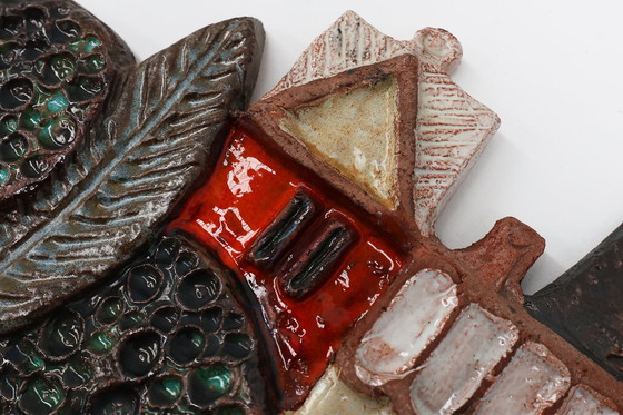 Image 1 of Ceramic Wall Plaquette by the Belgian Artist Elisabeth Vandeweghe for Amphora, 1960s