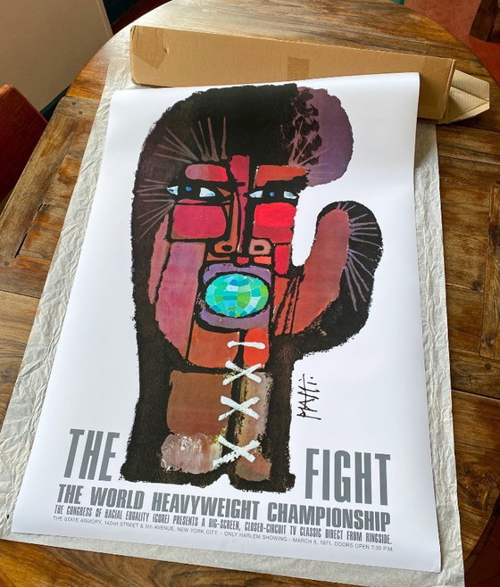 Image 1 of „Der Kampf“ Muhammad Ali – Joe Frazier, Boxweltmeisterschaft 1971 – 70 x 100 cm