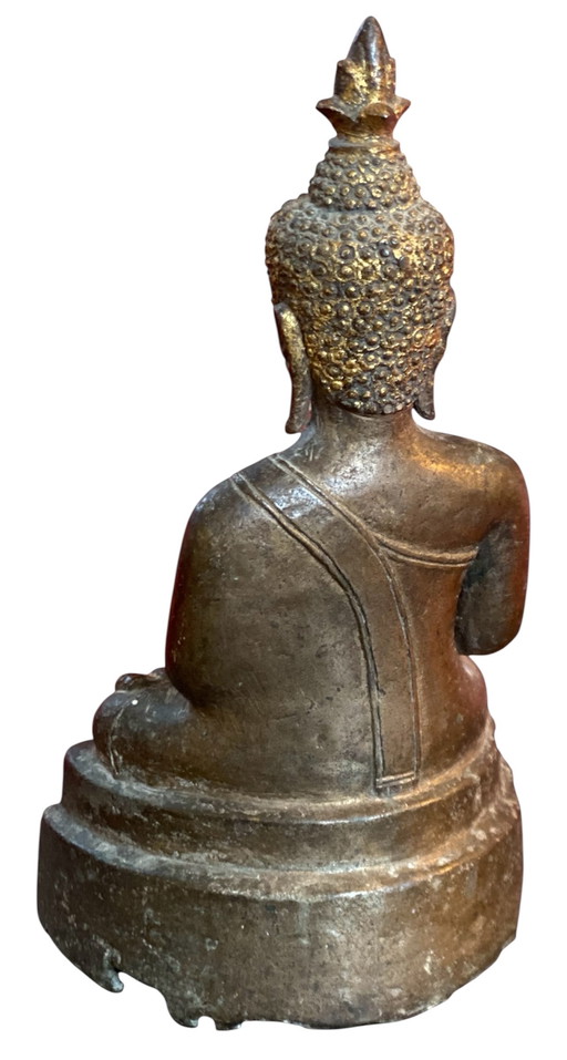 Bouddha assis en bronze patiné, Birmanie XIXe s  
