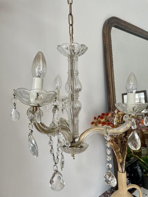 Bronze and Glass Tassel Chandelier