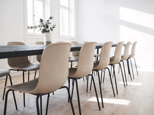 NIEUW - 12x NORR11 Langue design eetkamerstoelen - stapelbaar