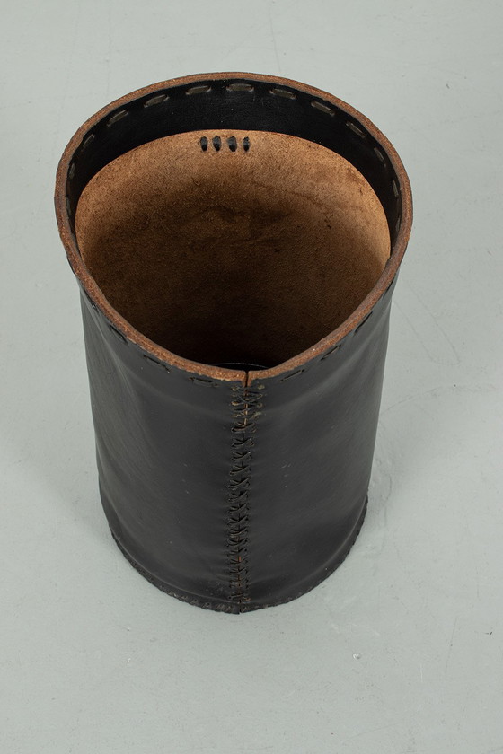 Image 1 of Leather trash can/umbrella stand
