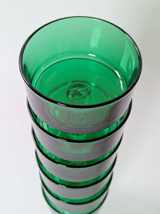 Image 1 of Juego de 6 copas para sorbete Luminarc de mediados de siglo | Verde esmeralda | Copas francesas