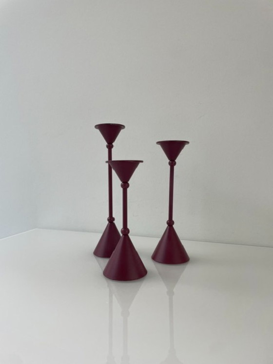 Image 1 of Set van 3 Memphis style kandelaren