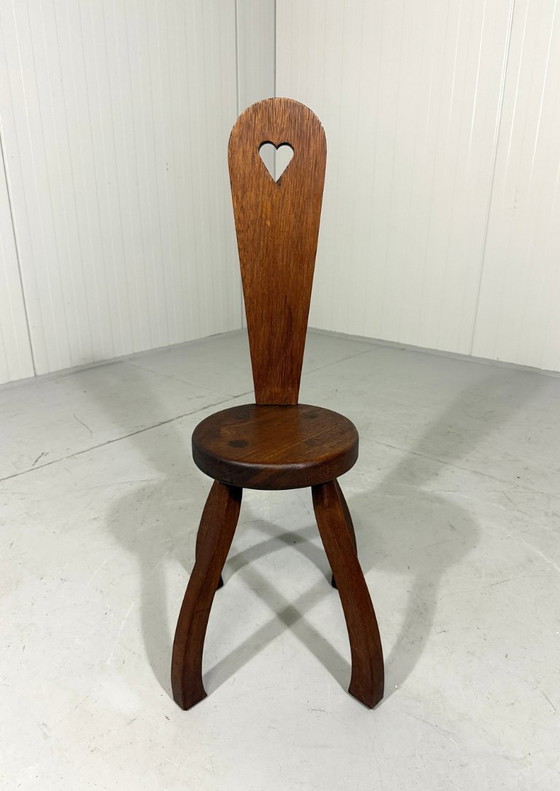 Image 1 of Brutalist rustic stool side table plant table 1960's