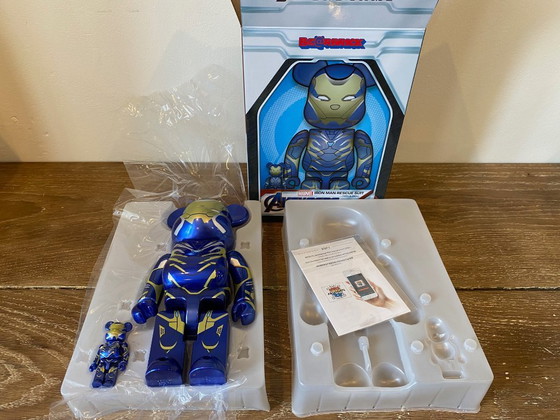Image 1 of Bearbrick IRON MAN RESCUE SUIT Marvel AVENGERS ENDGAME versie 400% + 100% MEDICOM speelgoed 2023