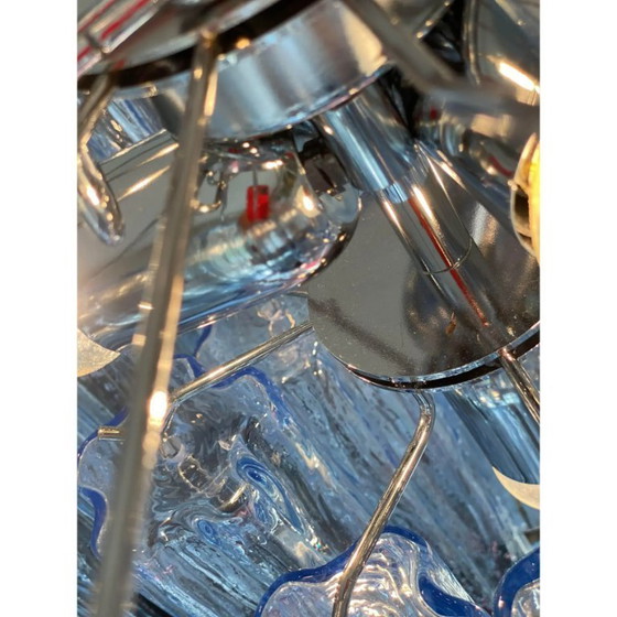Image 1 of Lámpara de araña Tronchi estilo Murano azul cielo italiano