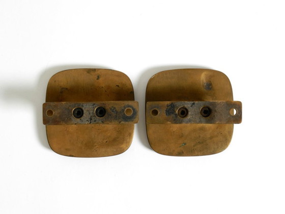 Image 1 of Wunderschöner, doppelseitiger Türgriff im Mid-Century-Modern-Stil aus schwerer Bronze.