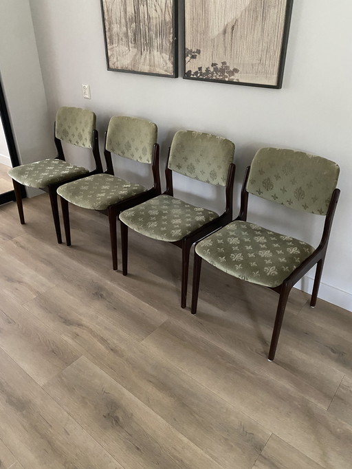 4x Chaises de salle à manger design danois 60s/70s