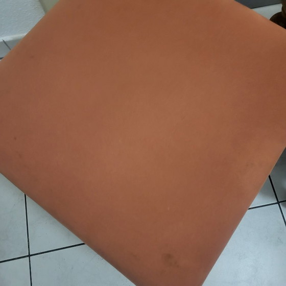 Image 1 of 2 pouf, sgabelli in stile Luigi XVI, in legno e pelle scamosciata