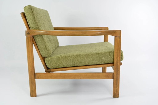 Olijfkleurige vintage BZ fauteuil