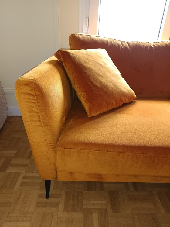 Elico-bank van Moulins – Frans fabricaat – Caramel – 2 zitsbanken, Velvet (photo 4 of 5)