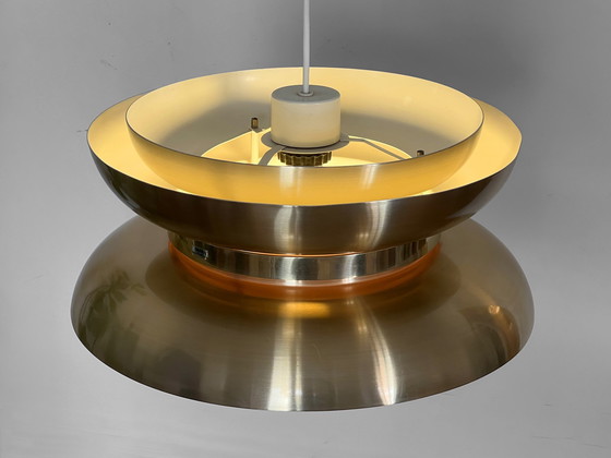 Image 1 of Golden Pendant Light by Carl Thore for Granhaga Metall, Sweden 1970s