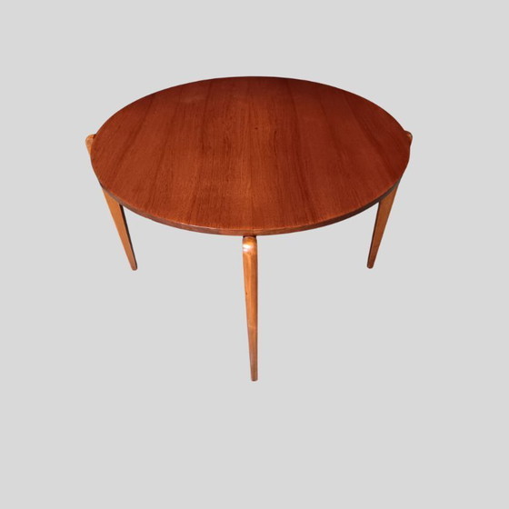 Image 1 of Vintage Scandinavian round teak coffee table