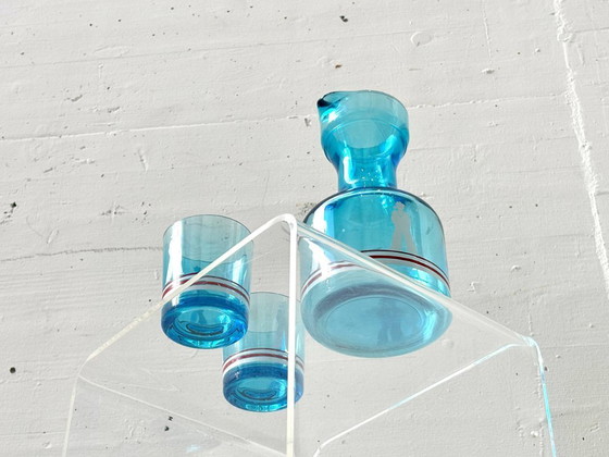 Image 1 of Vintage bar set with decanter and whisky glasses, Italy 1950s