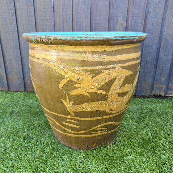 Chinese Draken Eierpot, Chinese Vaas, Martaban, Eierpotten, Chinees Antiek – Decoratieve objecten, Ceramic (photo 3 of 12)