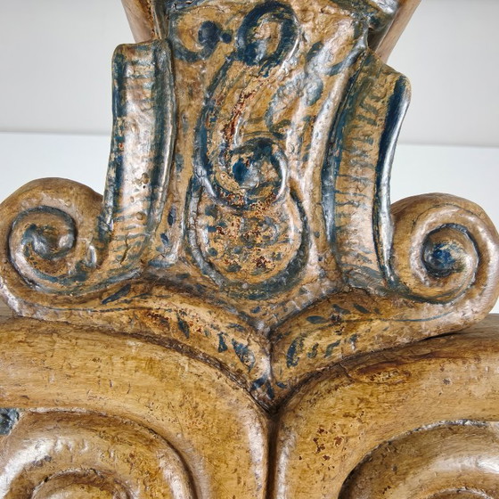 Image 1 of 18th-century Dutch Witwerk cabinet with original key and imitation Delft Blue decoration