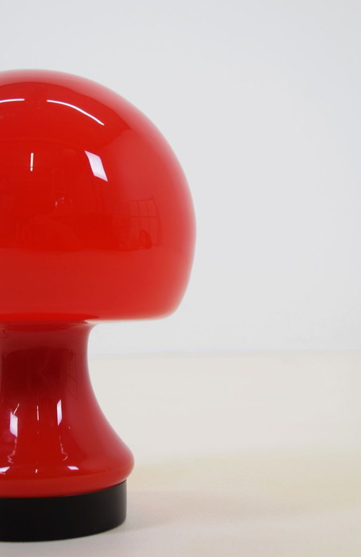 Lampe de table champignon en verre vintage, années 1960