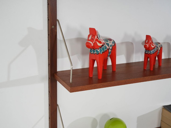 Danish Teak Veneer Modular Shelving System From The 1970s, Five Adjustable Shelves – Bookcases, Wood (photo 11 of 18)