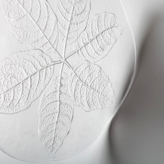 Image 1 of Large Kosta Boda Glass Cheese Platter: Vintage Leaf Design by Wärff / 1975