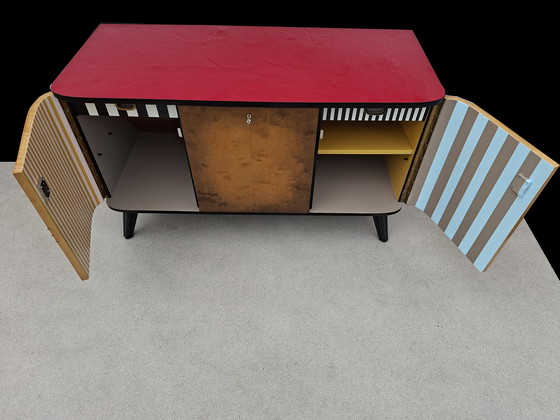 Image 1 of Vintage ladekast met 2 zijdeuren + 1 kanteldeur