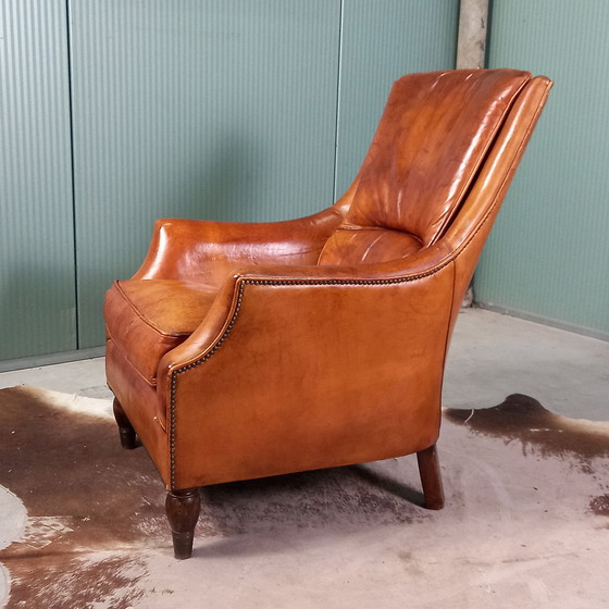 Image 1 of Fauteuil lounge vintage en peau de mouton