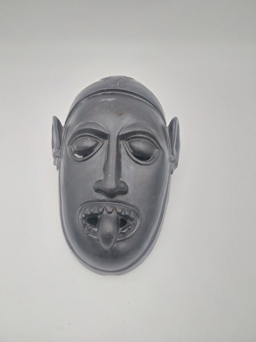 1 x masque africain en céramique années 1970 33 x 23 x 8cm