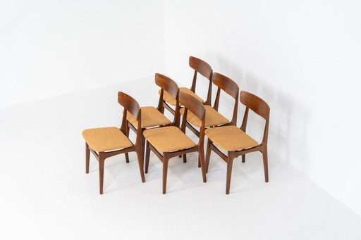 Set of 6 dining chairs by Schiønning & Elgaard (Denmark, 1960s).