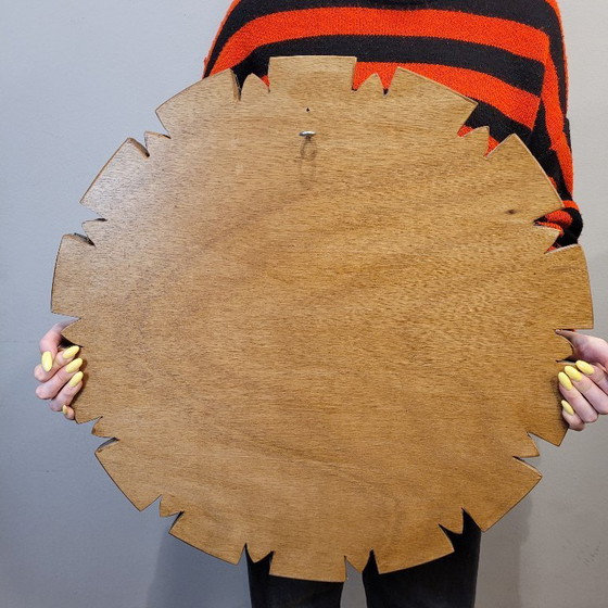 Image 1 of "Zon"-spiegel van Murano-glas, amberkleur, 20e eeuw – Italië