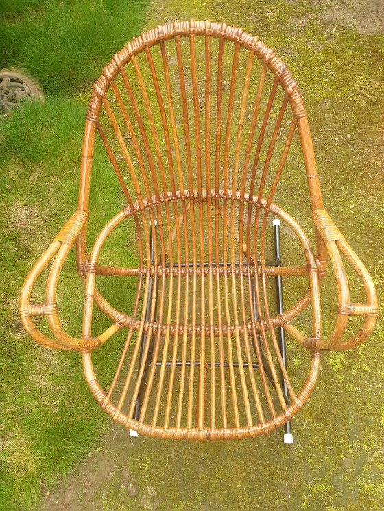 Image 1 of Vintage Rattan Dirk van Sliedregt Rocking Chair