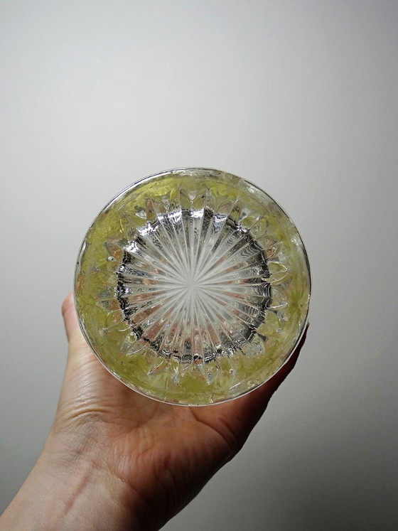Image 1 of Grande vaso italiano in vetro stampato, con decorazioni a drappeggio, vintage anni '60.