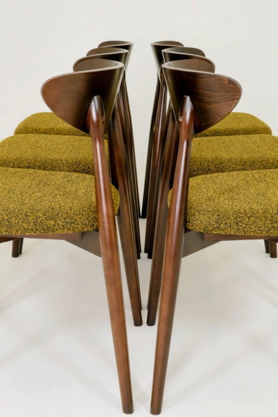 Image 1 of  Eetkamerstoelen set van 6 scandinavisch ontwerp Hypno groen