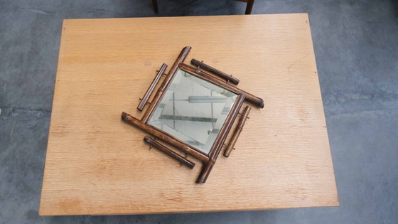 Image 1 of Miroir mural vintage « BAMBOO SPEIL » style milieu du siècle