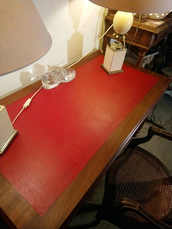 Louis Philippe style walnut desk. – Leather, Vintage (photo 15 of 16)