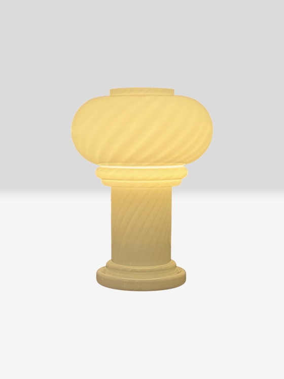 ✨ Vintage Murano Table Lamp | Mushroom Swirl | Lattimo | 1960s–70s | Mint Condition – Glass (photo 8 of 15)