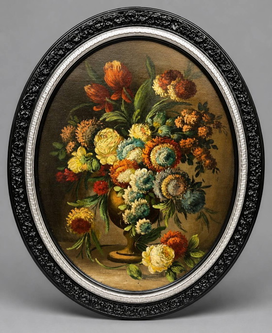 Old still life with flowers. – Paintings & Drawings, Wood, Canvas (photo 7 of 7)