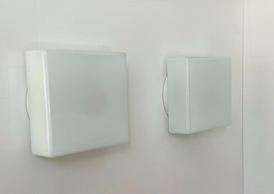 Image 1 of Coppia di appliques vintage Lita, opaline, Francia 1970