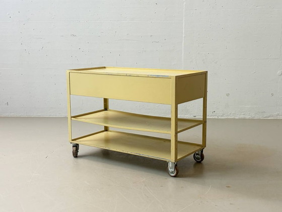 Image 1 of Industrial metal trolley/rolling chest, 1970s