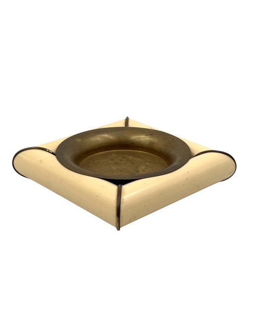 Tommaso Barbi, mid-century brass ashtray, Italy 1970