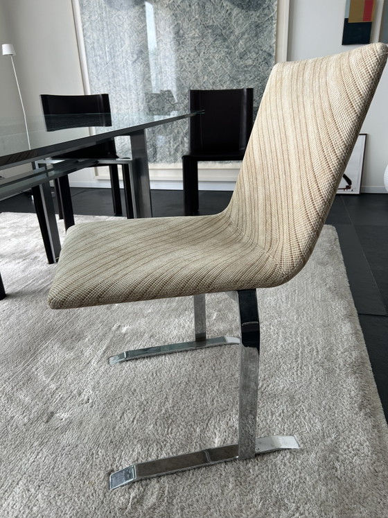 6 Original Saporiti Chairs, Very Good Condition – Dining chairs, Chrome, Textile (photo 2 of 5)