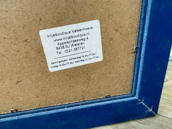 Image 1 of Lithographie limitée signée au crayon de Tony Agostini, Bouquet Au Vase Bleu, cadre personnalisé