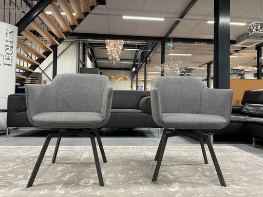 2 sillas de comedor Rolf Benz 620 de tela gris