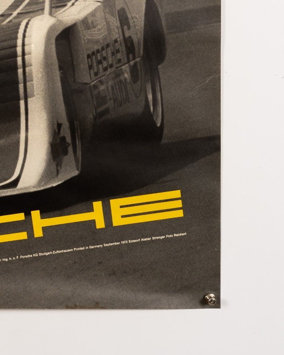 Image 1 of Porsche Road America Can-Am 1972 – Originele vintage Porsche poster van Atelier Strenger – Mid-Century Modern – 102x76 cm