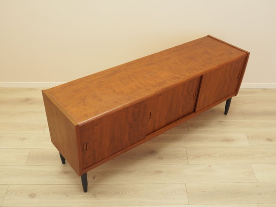 Credenza danese in teak degli anni '70 con ante scorrevoli e ripiani regolabili – Credenze, Legno (photo 8 of 12)