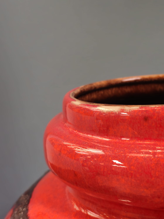 Image 1 of Zeldzame West Germany Scheurich Vloervaas  Rood