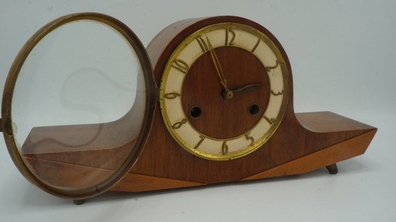 Image 1 of Dutch Junghans Bracket Mantel shelf Clock Retro Desk Fifties Art