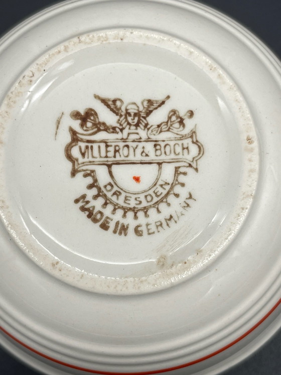 Villeroy & Boch Dresden – Scatola antica con coperchio e pomello rosso, circa 1900 – Accessori da tavola (photo 3 of 7)