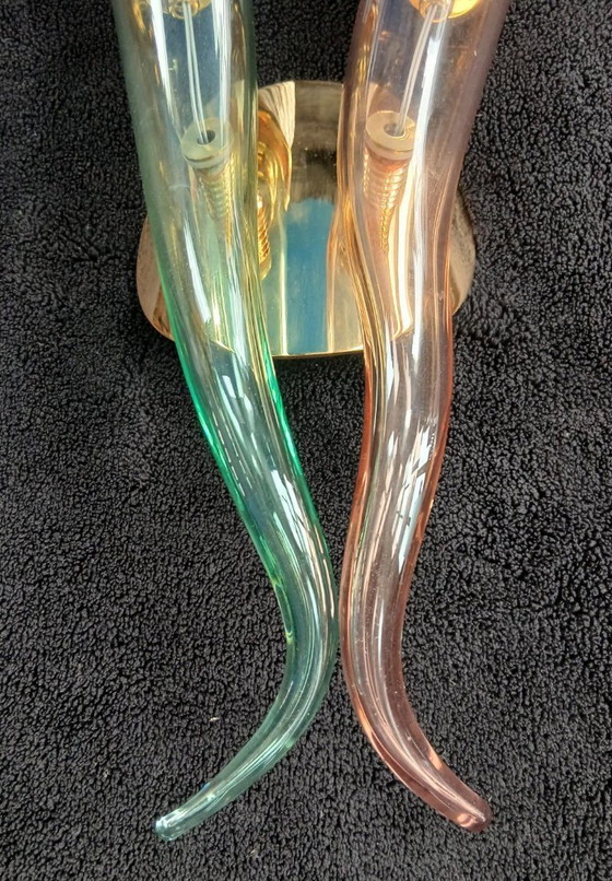 Image 1 of Lampada da parete in vetro disegnata da Giuseppe Righetto per Artemide Italia 1980