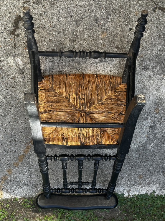 Antiker Napoleon III Prie-Dieu aus geschwärztem Holz – Plakette Mlle Lucienne Cortyl (photo 10 of 15)