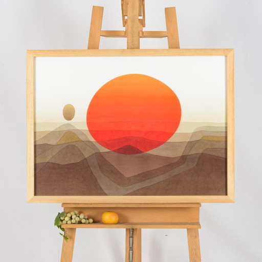 n.a.v. '69" Joost van Roojen (1928-2012). Aquarel op papier. Ingelijst